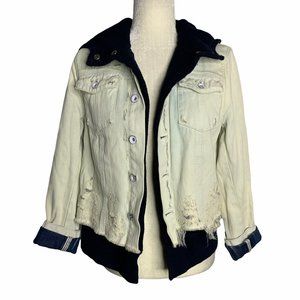 Urban Outfitters Destroyed Denim Hoodie Jacket 20P